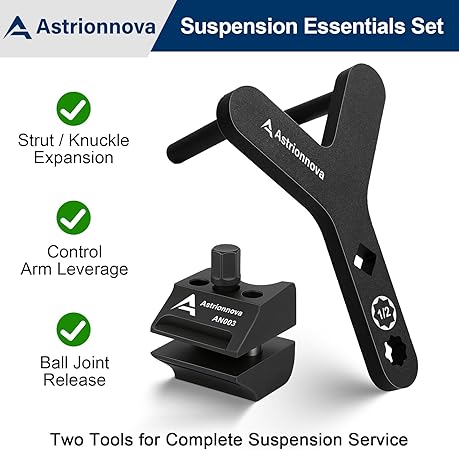 Suspension Tool Set, Strut Spreader Tool & Lower Control Arm Prying Tool, Ball Joint Removal Tool Kit for FWD, Import & Domestic Vehicles, Heavy Duty Steel for Safe, Fast Suspension Repair - Image 3