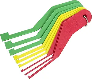 Lisle 81850 Combination Brake Lining Thickness Gauge, Set of 9 Sizes, Color Coded to Match SAE and Metric Replacement Recommendations